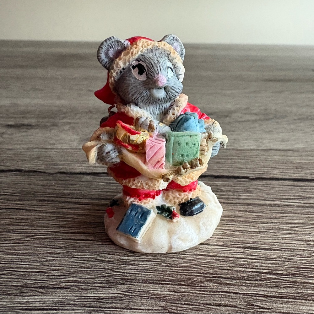 Vintage Fitz and Floyd Small Christmas Santa Mouse Character figurine